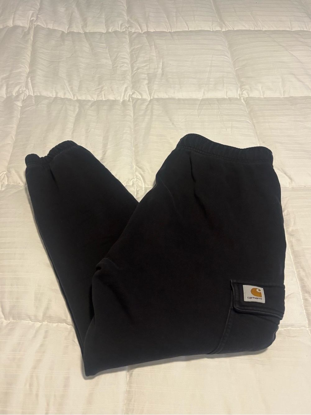 Carhartt Work in Progress Black Cargo Sweatpants Size Medium (Fits like Large)